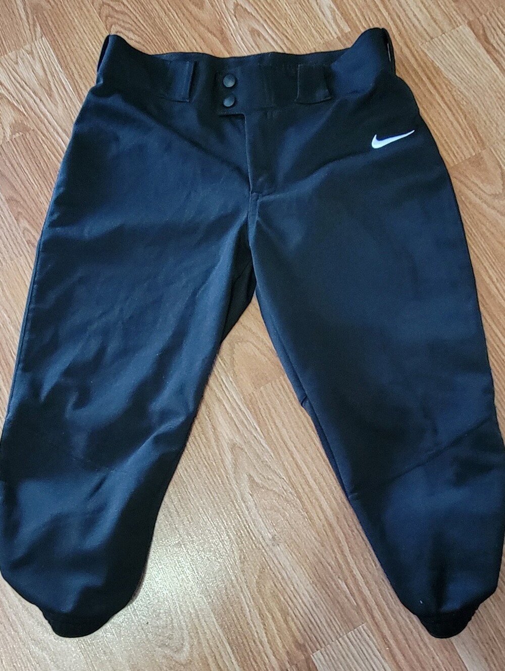 Nike Black Capri Youth Softball/Baseball Pants with White Logo Size Large